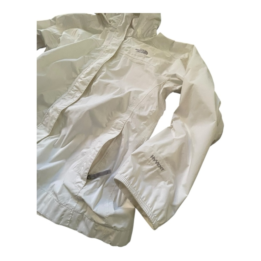 The North Face Hyvent Kids white rain jacket windbreaker full zip size L 14/16 - Picture 5 of 12